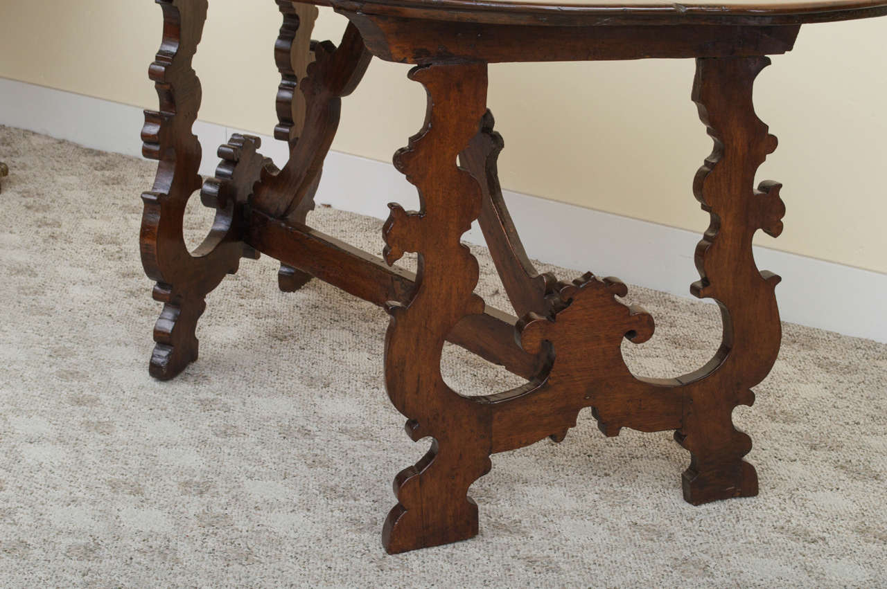 18th Century Italian Walnut Demilune Console Table - STORE CLOSING MAY 31ST For Sale 2